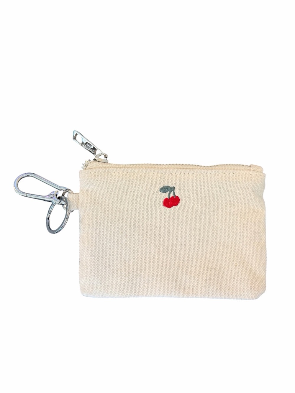🍒Madden Girl Tan Canvas Mini Zip Pouch w/ Silver Accents. NWOT